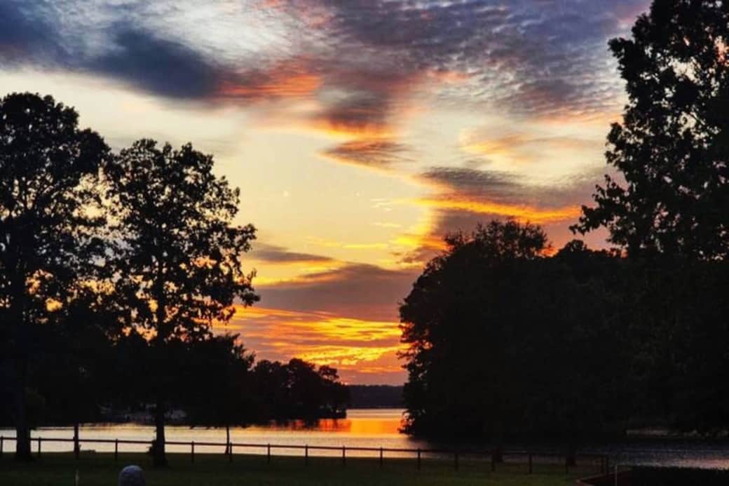 Sunset view from the deck