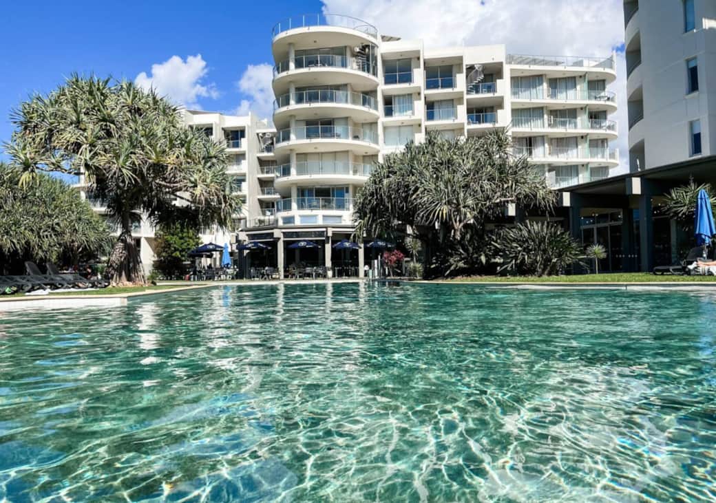 Lagoon style pool heated year round