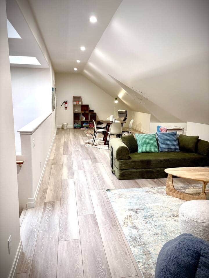 *New* loft area - an ideal spot for kids to play/build forts with modular sofa bed or teenagers to have their own space. A full bathroom and large bedroom on each side of the loft living area.