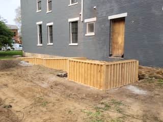 Framing up the new handicap ramp