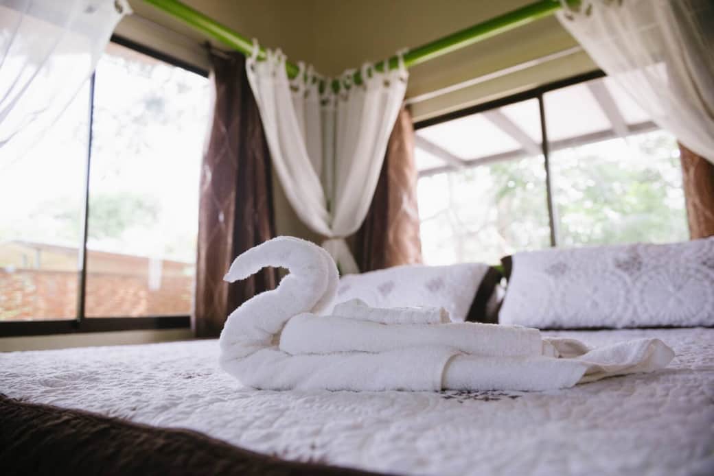 King size bed with 1200 count softest sheets possible!
