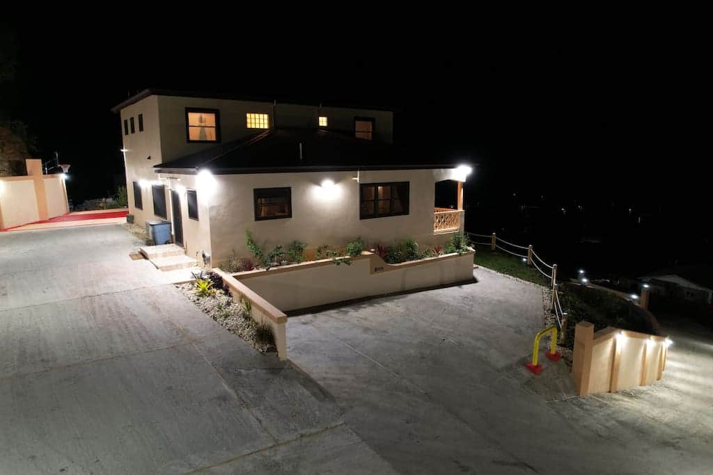 View at Night of Guest Parking