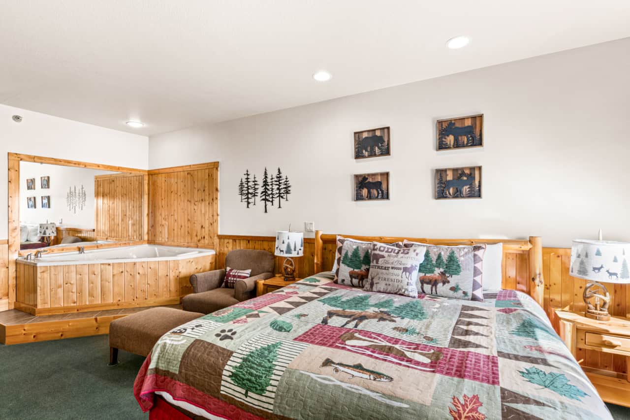 King bed comfort, hot tub luxury