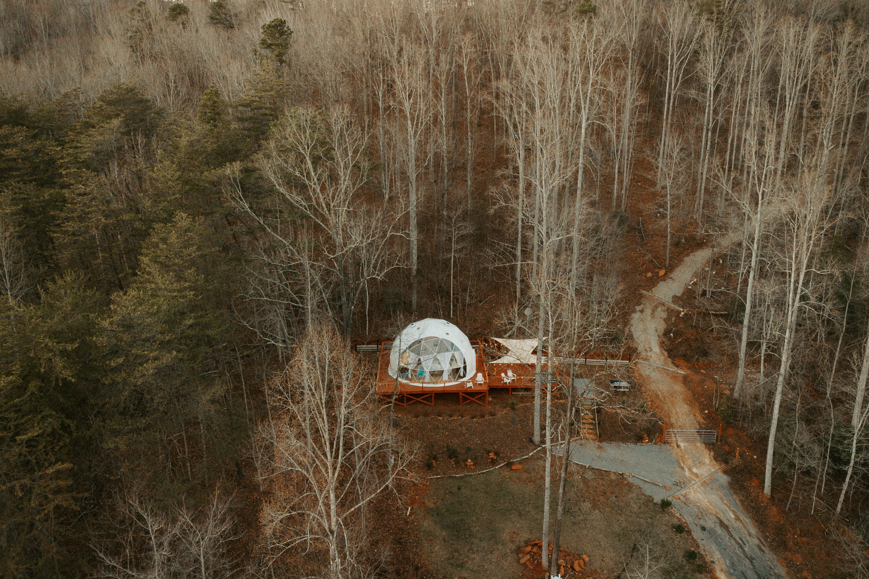 Treetops Dome | Luxury Glamping with Hot Tub near Lake Lure