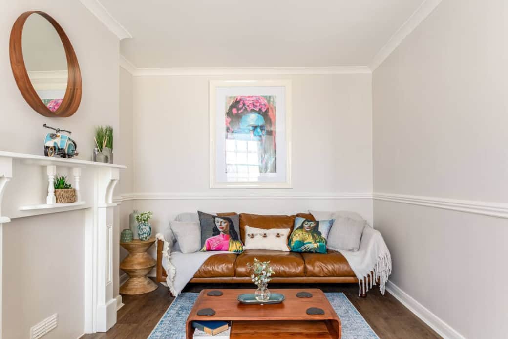 Sofa with comfy cushions and Throws 