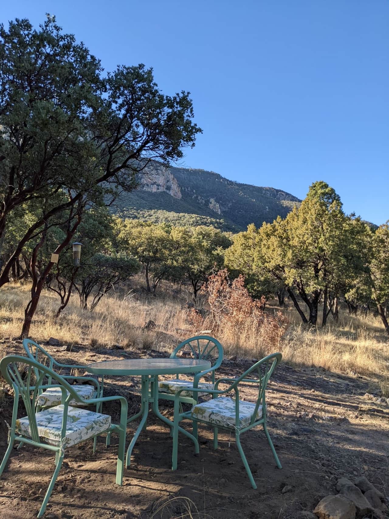 Seating area on Majestic View trail.