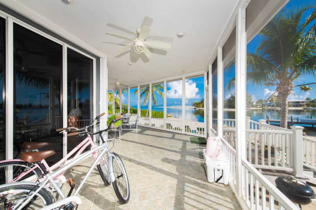 Bikes with patio view