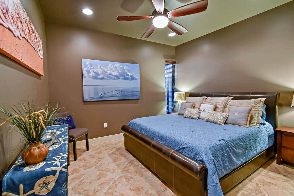 Large master bedroom with king bed