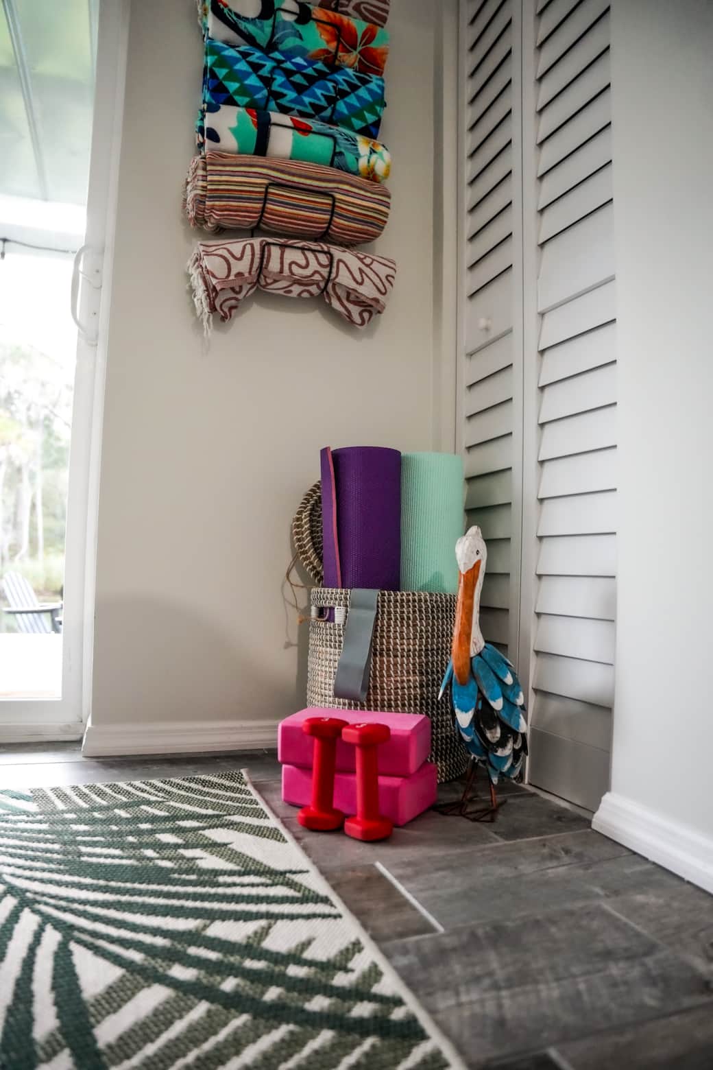 The FLEX room also houses yoga mats, small weight set, and ample beach towels for water play The FLEX room also houses yoga mats, small weight set, and ample beach towels for water play