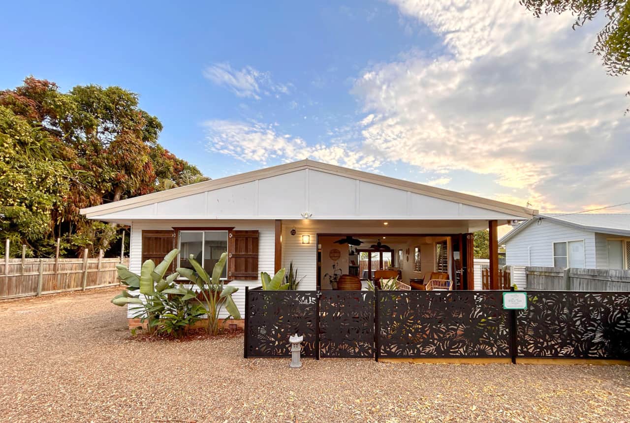 Beachfront looking in to open plan living.