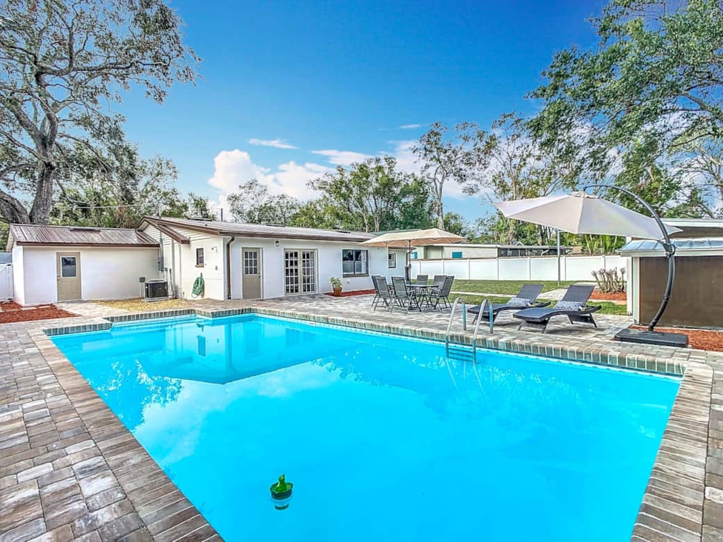 Access to pool from master suite and living area