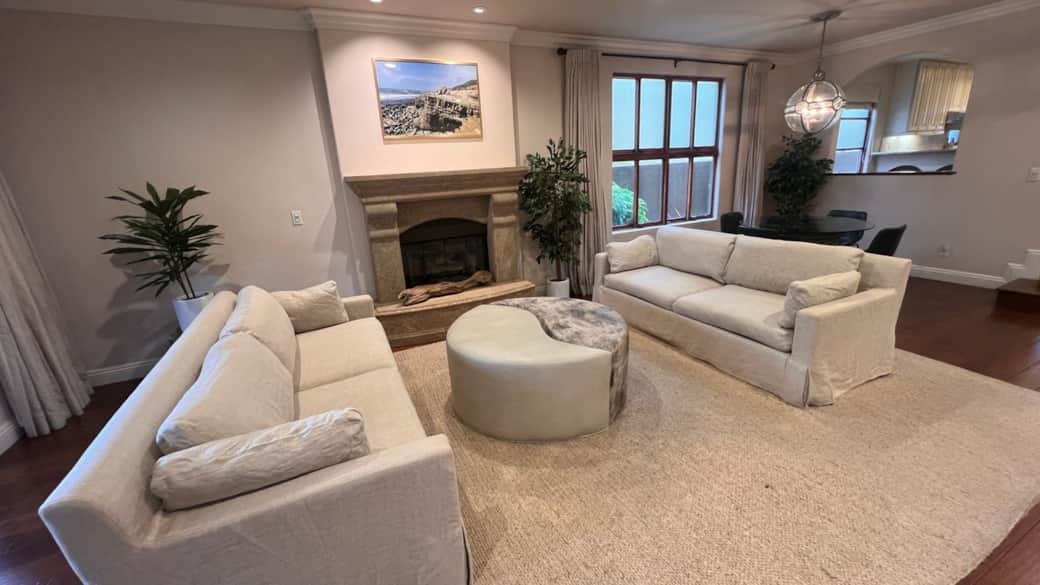 Open Living Area w/ Fireplace