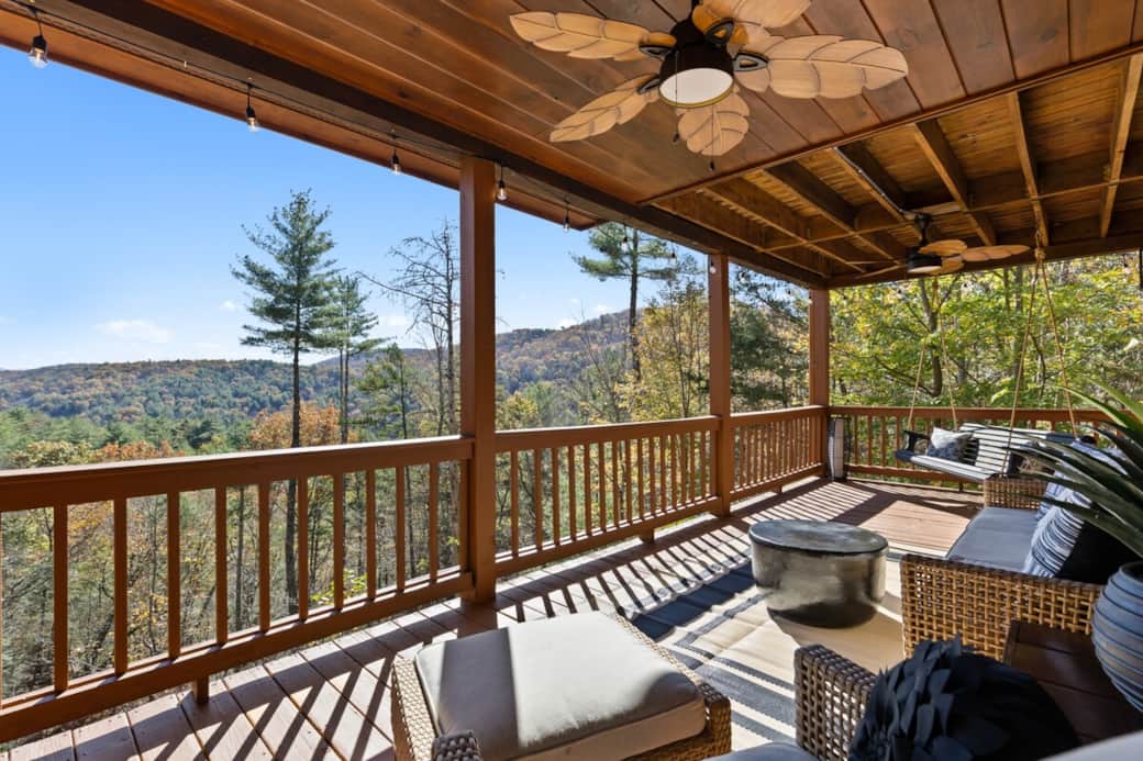 Gorgeous views from the main deck. The perfect place to enjoy your morning coffee.