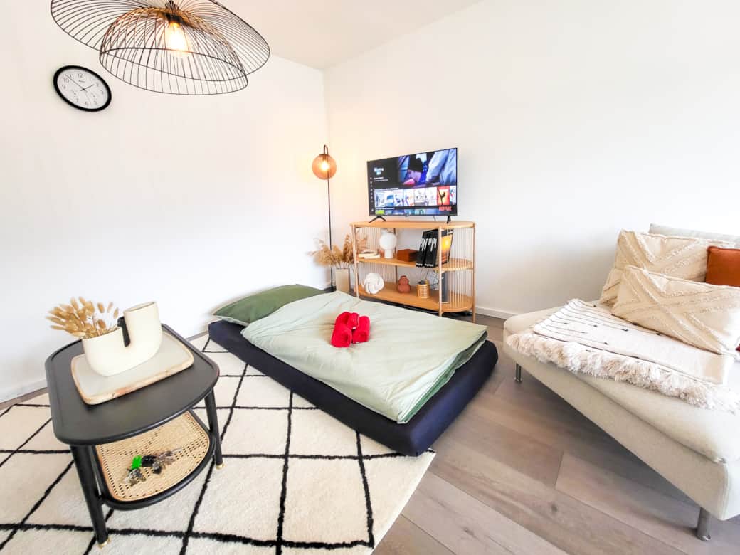 Auf wunsch Matratze im Wohnzimmer für 5. Person oder 3. Schlafbereich