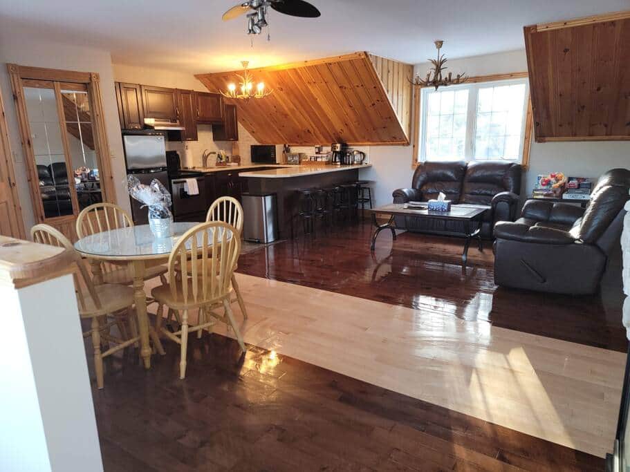 Spacious loft living and dining area—perfect for relaxing and unwinding 