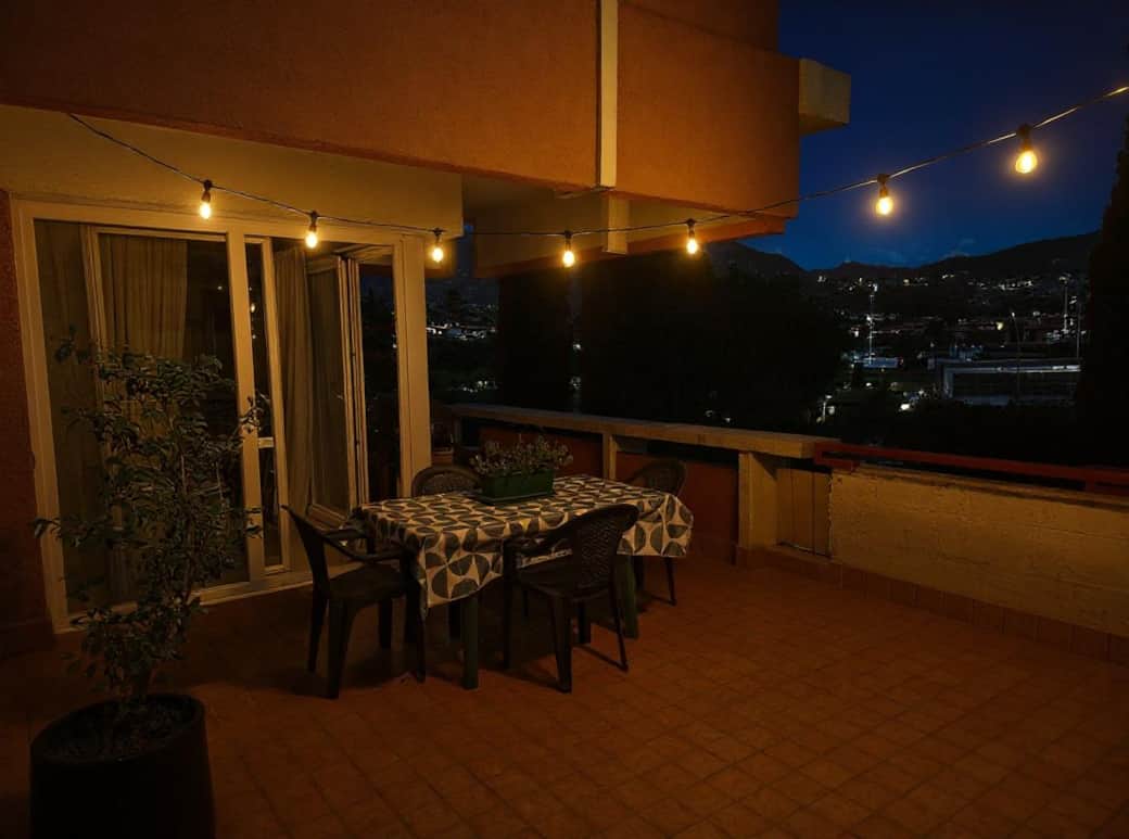 The terrace in the evening and its atmosphere on the village