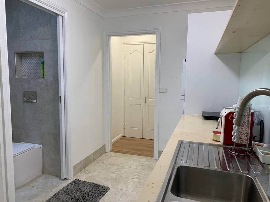 Kitchen through to bathroom Kitchen through to bathroom