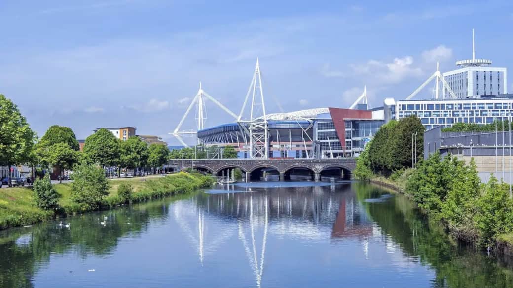 Principality Stadium - 5 minutes walk.