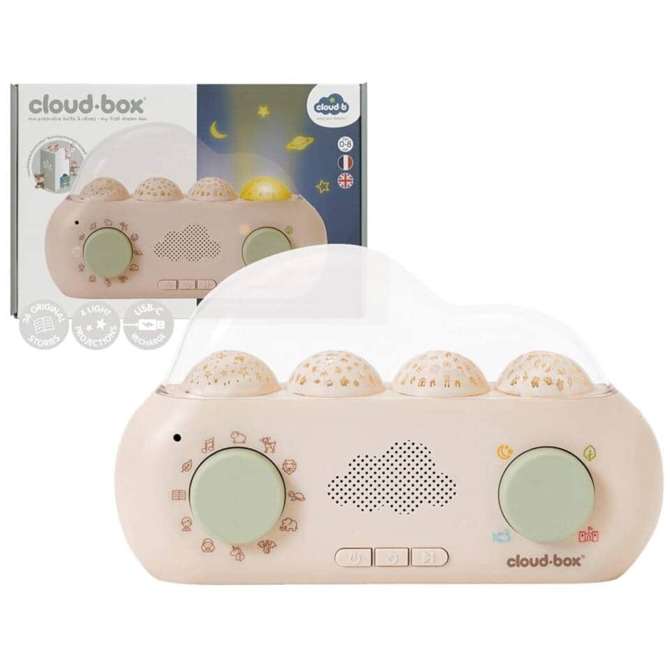 CloudBox - Storytelling Nightlight & Sleep Aid with Soothing Sounds & Light Projections the perfect bedtime companion for little ones! With  original stories,  melodies, soothing white noises, Stories, melodies, nature sounds, suited for babies.