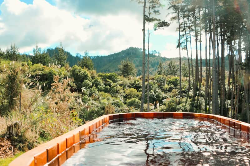 What a view from the cedar hot tub