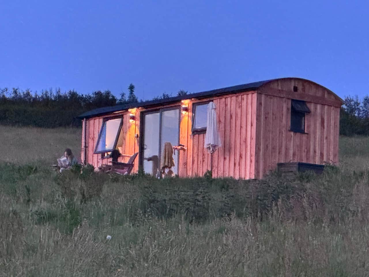 Shepherd hut nestled in rolling Ceredigion hills
