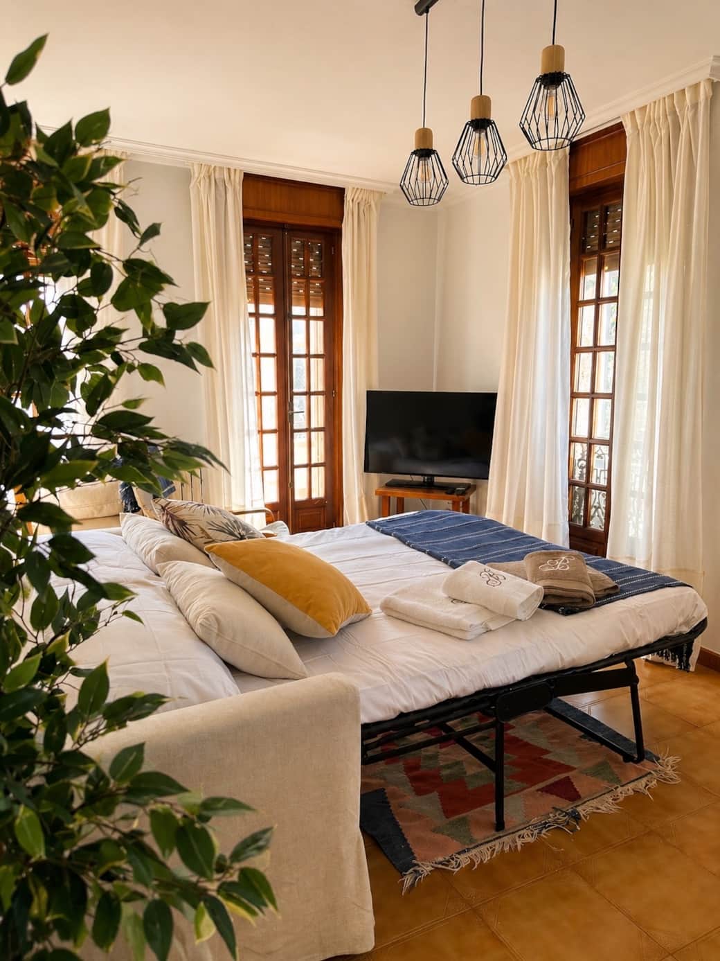 Salón con sofá cama