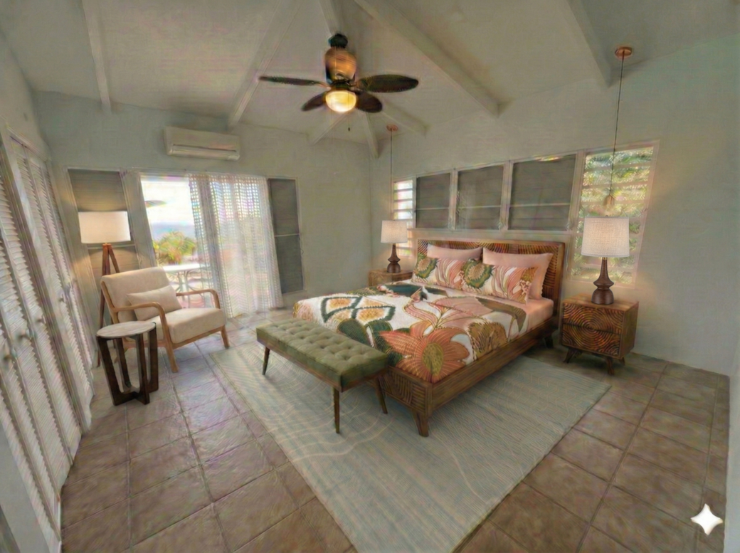 Ai generated bedroom rendering with actual furniture