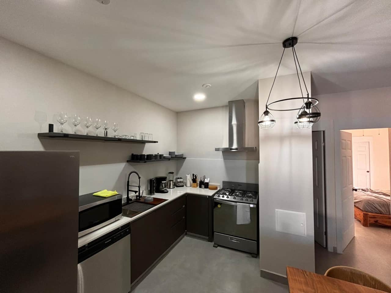 Whip up a feast with full stainless appliances in this Scandinavian kitchen in Pedasí.
