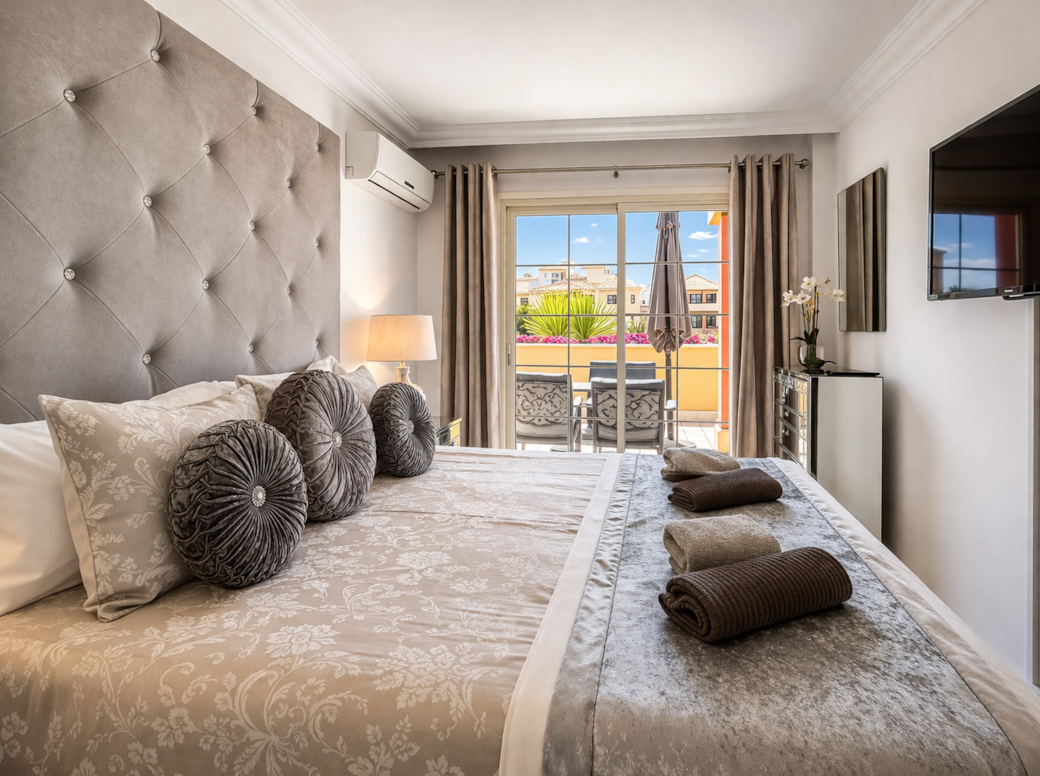 Dormitorio con aire acondicionado