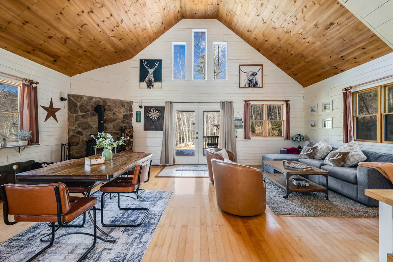 Open concept living and dining room