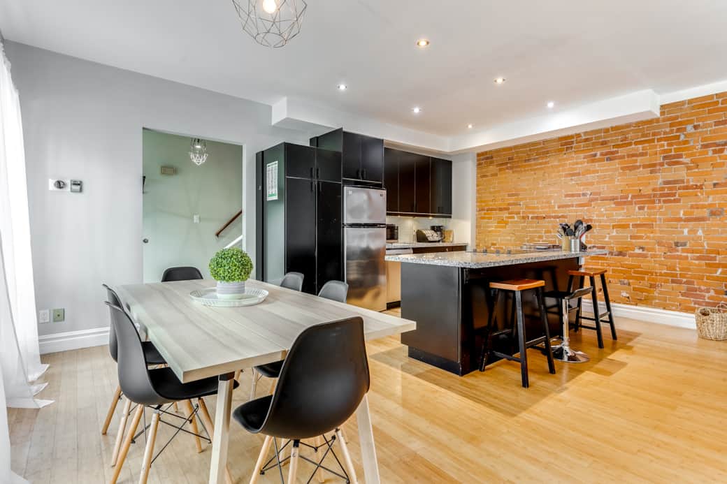 Bright living room in Toronto short-term rental, spacious and inviting.