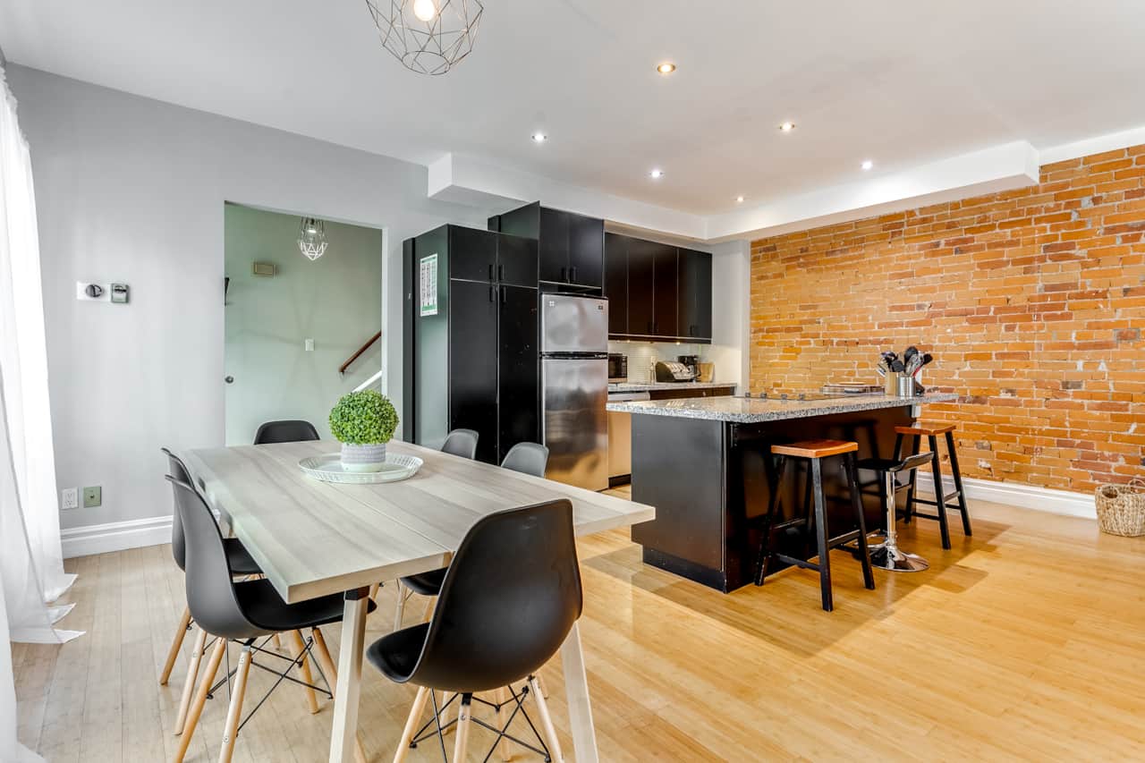 Bright living room in Toronto short-term rental, spacious and inviting.