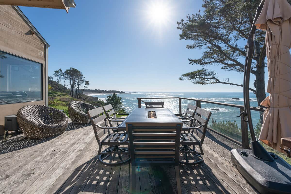 Fire Table with seating for 6 with the best dinner views in town