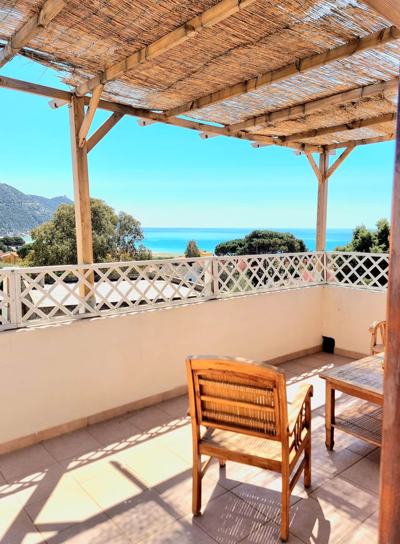 Private sea-view balcony overlooking Solanas