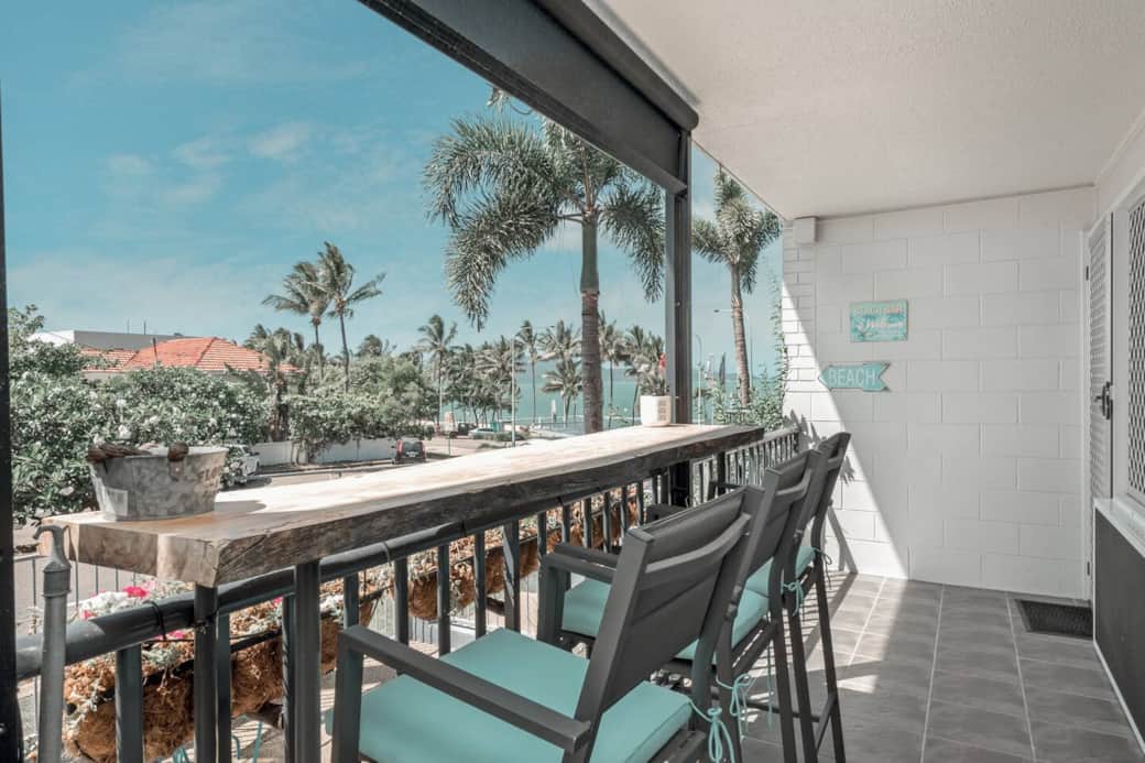 Relax on the private deck and take in the ocean views. 