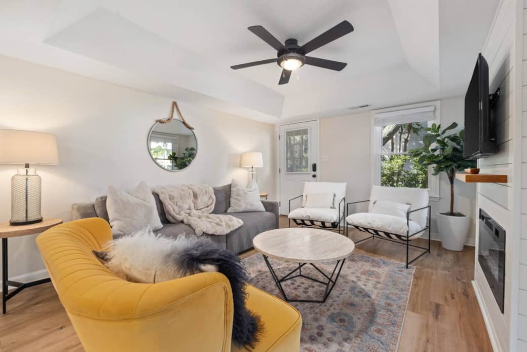 Find your place on the comfortable living room sofa that is also a queen-size sleeper sofa. Find your place on the comfortable living room sofa that is also a queen-size sleeper sofa.