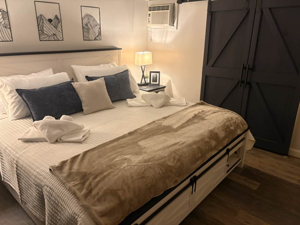 Primary bedroom retreat with thoughtful details for a comfortable night’s sleep. Primary bedroom retreat with thoughtful details for a comfortable night’s sleep.