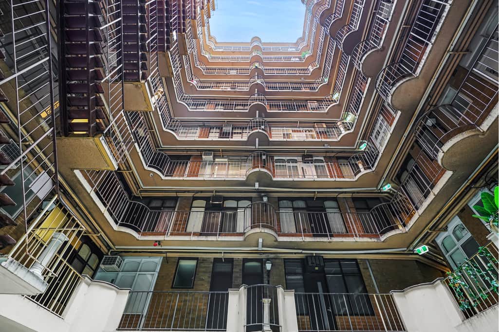 Interior atrium architecture 500 Flinders Street Melbourne CBD apartment