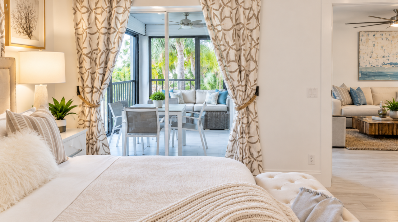 Playa Primary Bedroom with Balcony Views