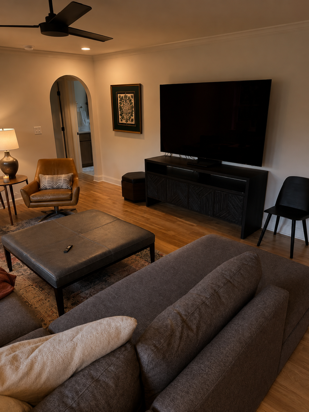 Second floor 75" TV 