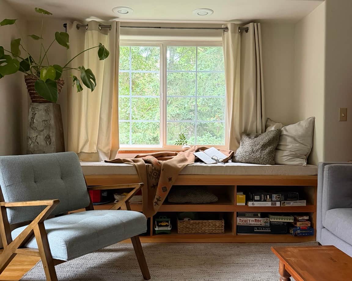 A sunny window seat made for reading