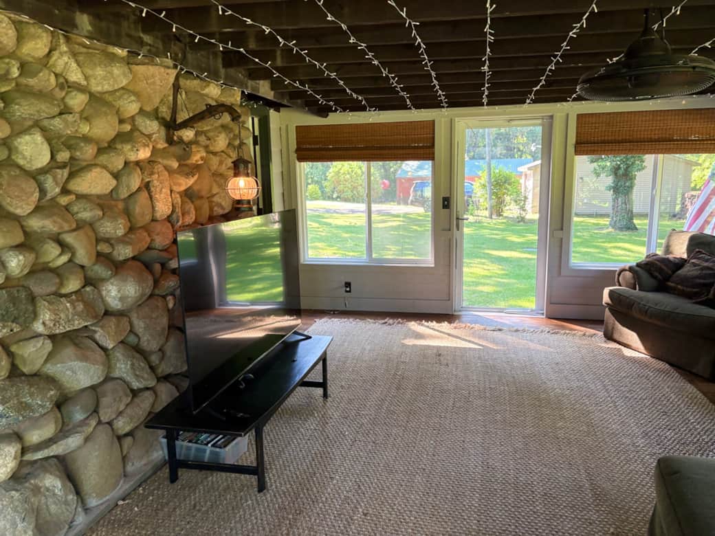 Back porch, back of fire place