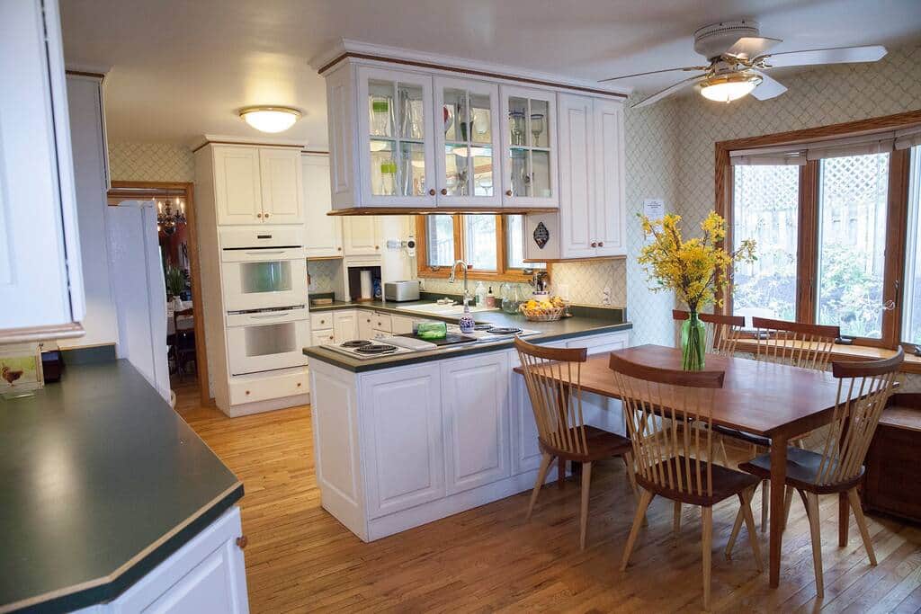 Chef's kitchen opens to breakfast nook so everyone can hang out.
