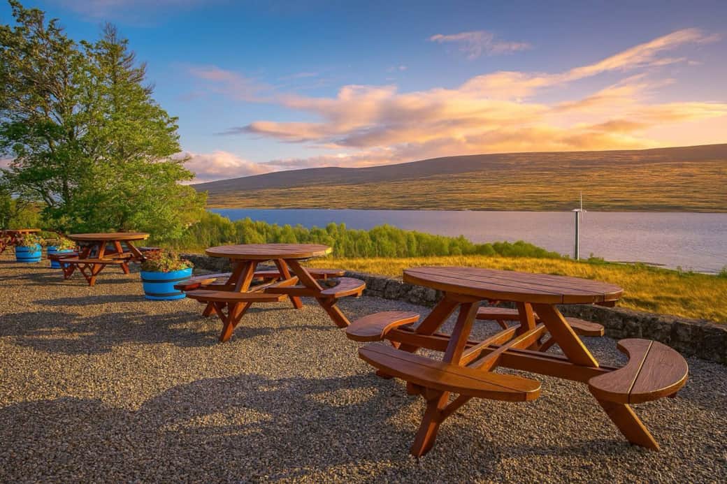Outside overlooking the loch