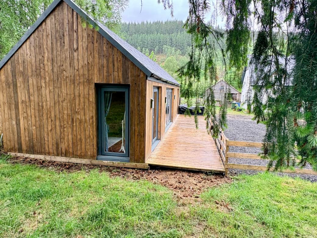 Side view with decking