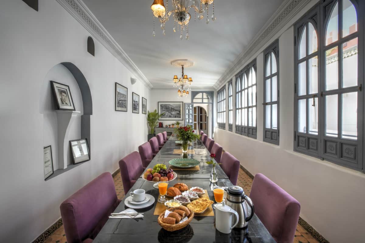 Fraîcheur et verdure au cœur du patio du riad