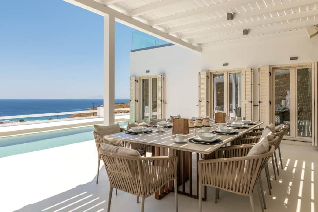 The outdoor dining area
