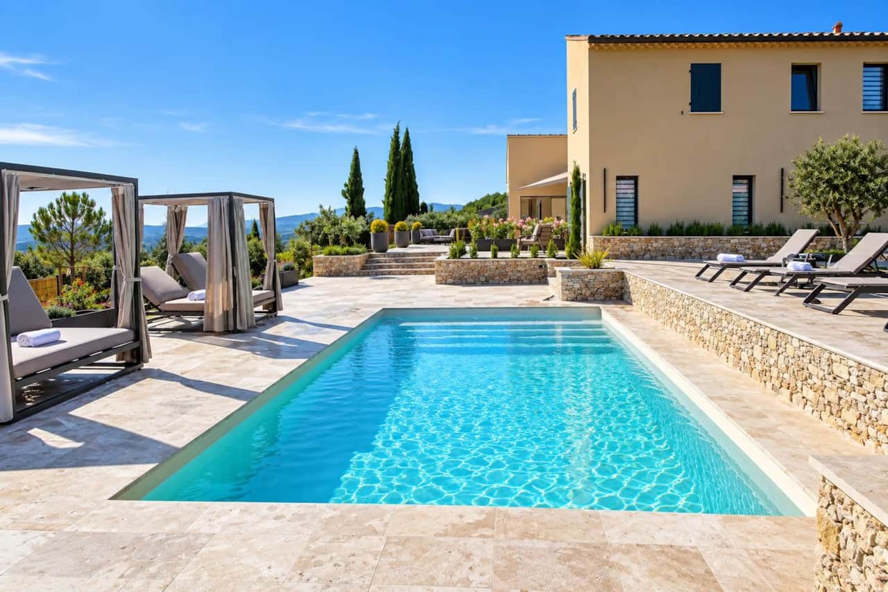 Cabanas to stay in the shade or enjoy sun-bathing on the lounge-chairs.
