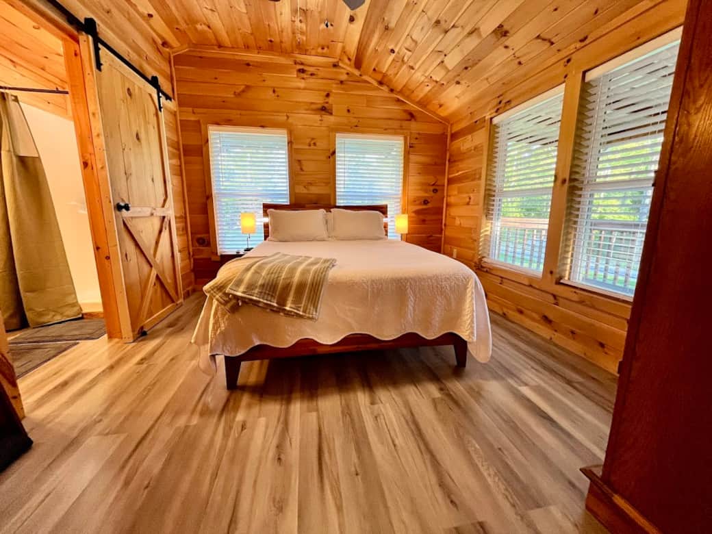 Master bedroom with bathroom