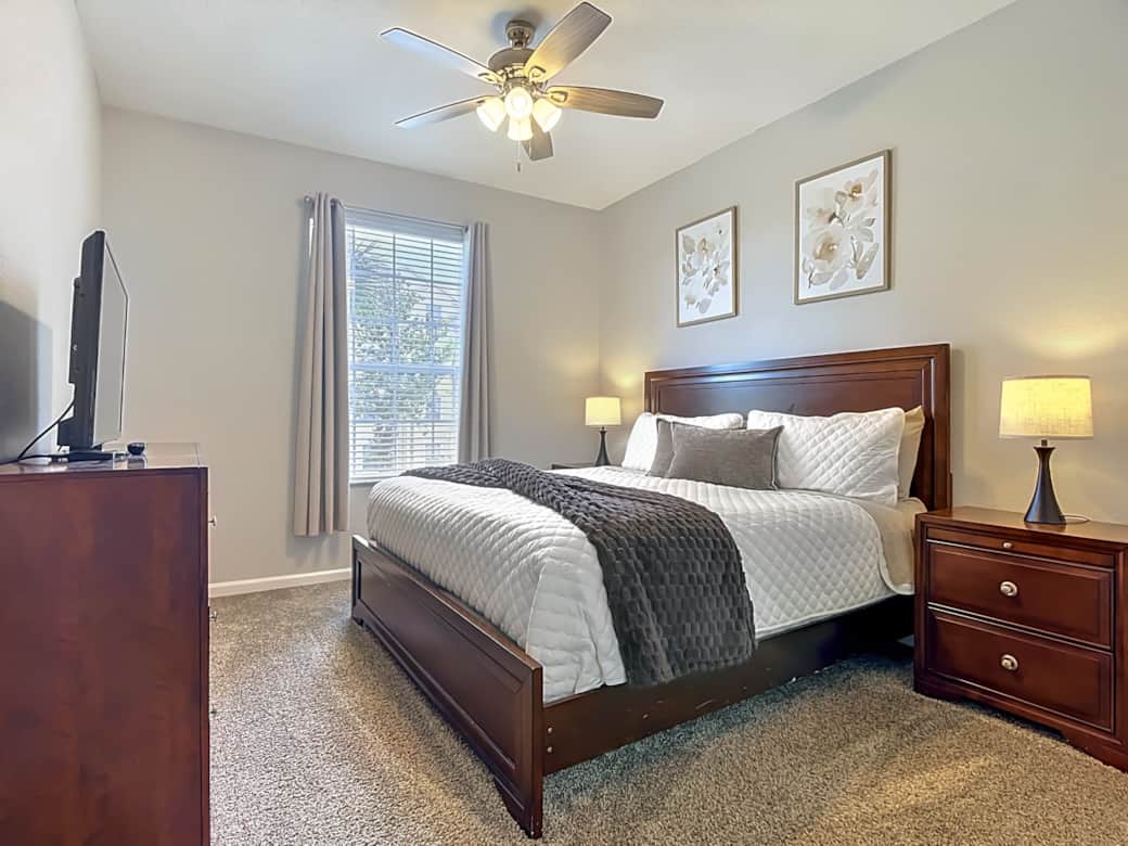 Relaxing master bedroom with comfortable king bed